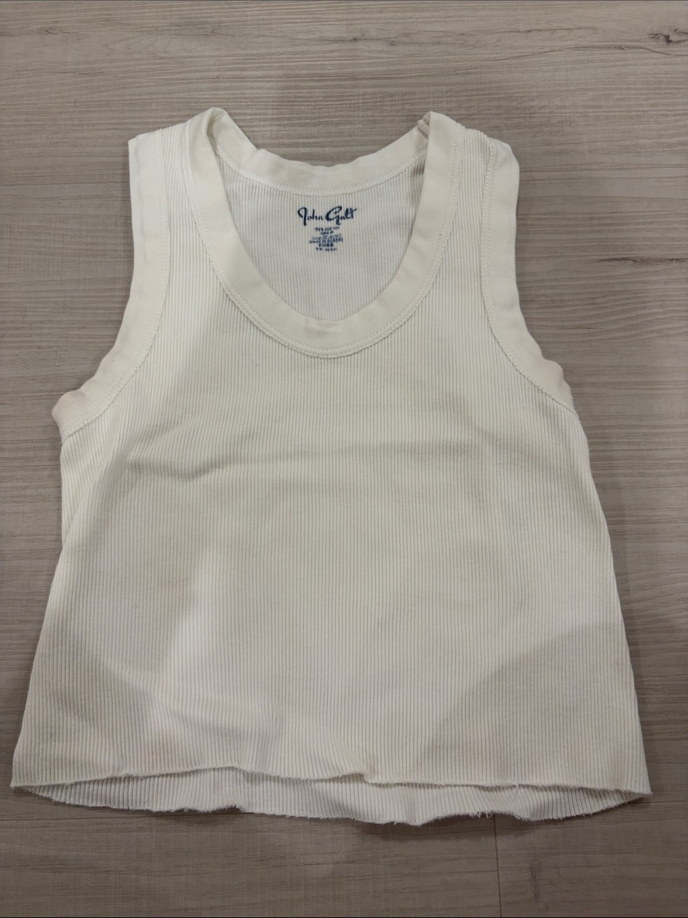 Brandy Melville Cream Ribbed Scoop Tank